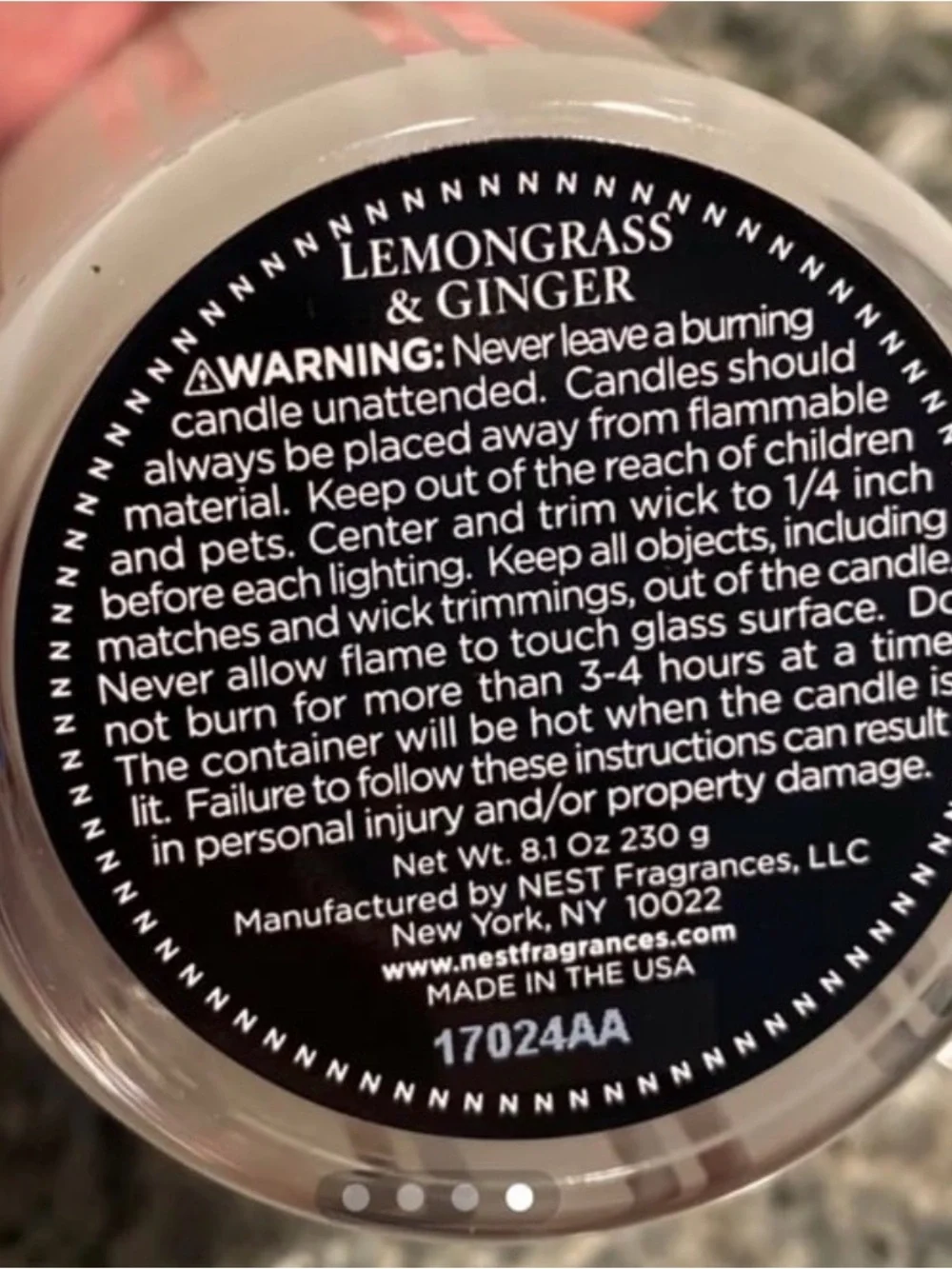 NEW NEST Fragrances Lemongrass and Ginger 8.1 oz Candle